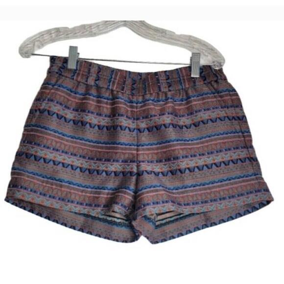 J.Crew Aztec Jacquard Boardwalk Pull On Shorts Multicolor Size 2 - Picture 1 of 5